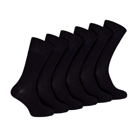 IOMI - 6 Pack Mens Diabetic Bamboo Socks | Extra Wide Seamless Loose Non Elastic Socks