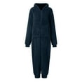 thumbnail image 4 of Adult Onesie Pajamas for Women, Teddy Fleece Womens Zipper Onesie Pajamas, Fuzzy Plus Size Pajama Onesies for Women, 4 of 6