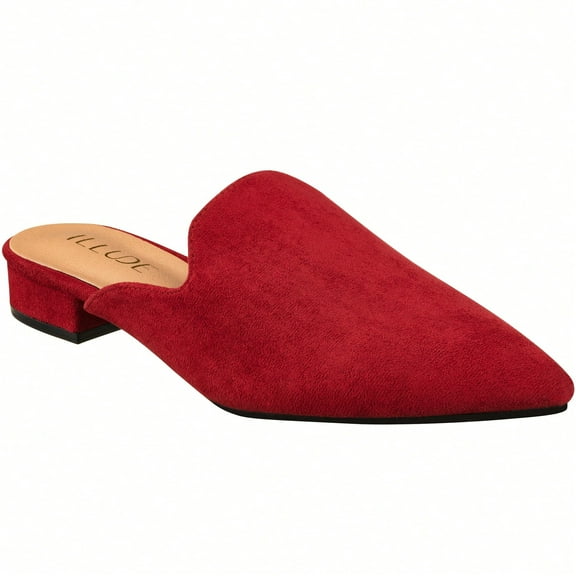 Women's Flat Mules Point Toe Loafer Mule Flats Backless Slip On Slides Loafer Shoes