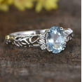 thumbnail image 3 of HeartsAndYou 2ct Natural Aquamarine Solitaire Filigree Accent Ring 100% 14k SOLID White Gold, 3 of 9