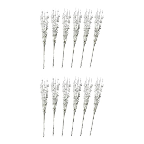 Toystoory 6 uds. De bayas artificiales de plástico de amplia aplicación para cualquier ocasión o celebración, no Olet, color blanco blanco 2Conjunto