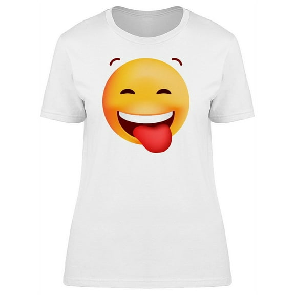 Tongue Out & Happy Icon T-Shirt Women -Image by Shutterstock, Female Small