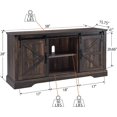 thumbnail image 5 of OKD 58" Wide TV Stand for TVs up to 65+ inch, Wood Farmhouse Entertainment Center with Barn Door, Dark Rustic Oak, 5 of 8