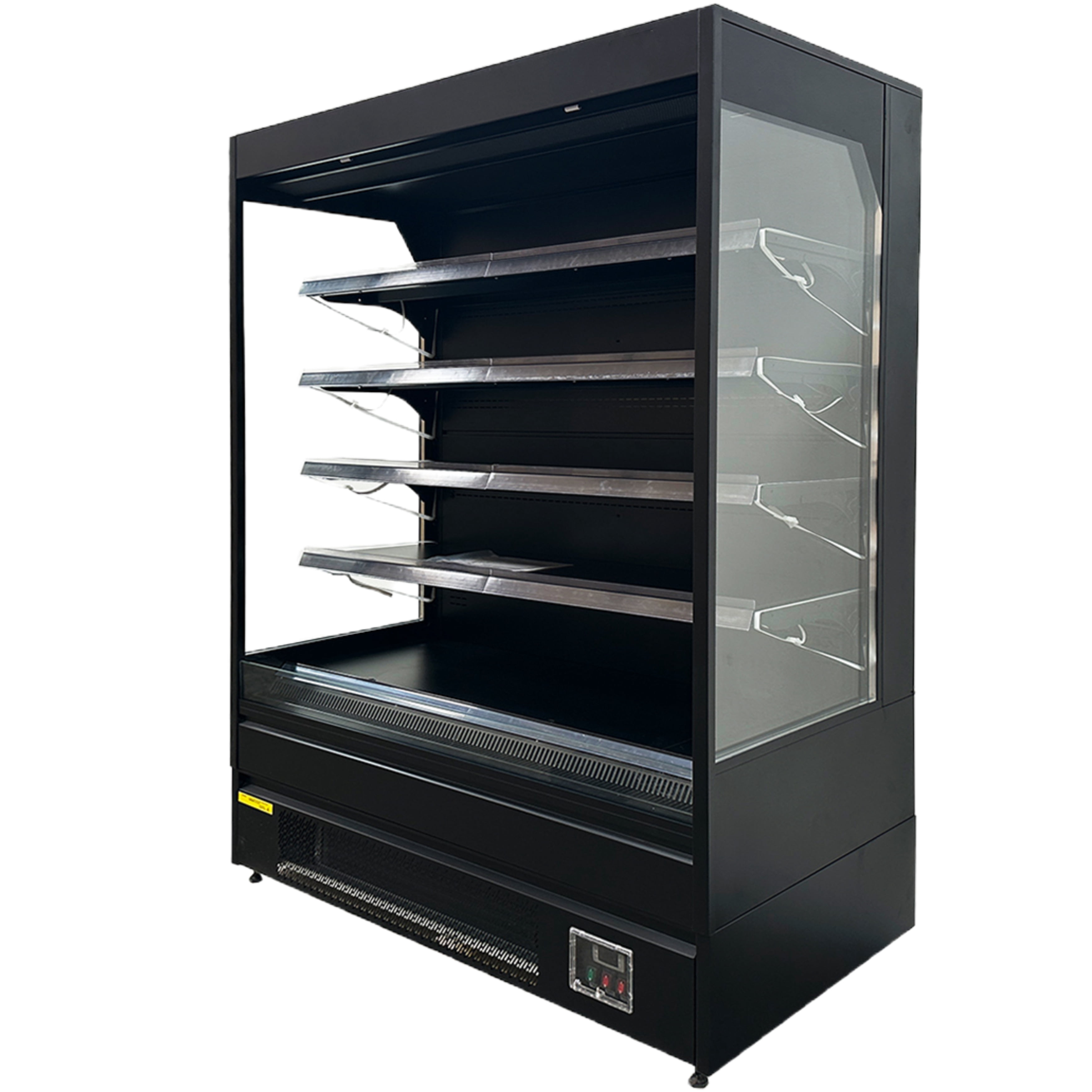 60 in. W 83 Cu. Ft. Commercial Air Curtain Open Case Cooler Merchandiser Refrigerator in Black, NSF Certified