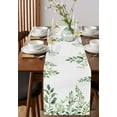 thumbnail image 4 of Ldtrchee Eucalyptus Leaves Table Runner 120 Inches, Sage Green Spring Summer Botanical Bed Runner Dresser Scarves Tabletop for Indoor Outdoor Parties/Ceremony/Banquet, 13"x 120", 4 of 8