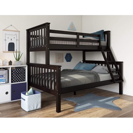 100% Solid Wood Mission Twin Over Full Bunk Bed by RUIHONGQING 4146, Java