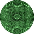 thumbnail image 1 of Ahgly Company Indoor Round Southwestern Emerald Green Country Area Rugs, 3' Round, 1 of 4