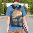 thumbnail image 4 of Easygdp Forest Lake White Horse Mochila Ligera de 15 Pulgadas para Estudiantes, Mochila Cómoda para la Escuela y Viajes, Correas Ajustables, 4 of 6