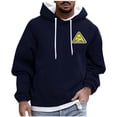 thumbnail image 2 of PiGOGI Men's Casual Printed Hooded Sweatshirt Long Sleeve Pullover with Drawstring Fashion Hoodie for Winter Navy XL, 2 of 5
