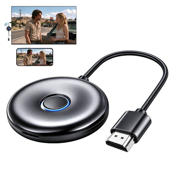 Wireless Display Adapter Screen Mirroring,Supports Streaming Media Playback TikTok, YouTube Live,Sharing Photos,Music,Videos,and Files,Black.