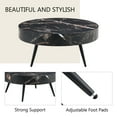 thumbnail image 6 of Hassch Modern Coffee Table in Black Marbling Finish, Circle Center Table for Living Room, Wooden Cocktail Tea Table with Metal Legs, 31.5"Dia x 13.9"H, 6 of 9
