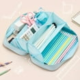 thumbnail image 2 of Deli Pencil Case for Kids,Large Capacity Foldable Pencil Pouch with 4 Compartments, School Supplies Organizer Bag for Students, Teens and Office Use,Blue, 2 of 7