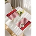 thumbnail image 5 of Nautical Anchor Placemats Set of 8, Red White Geometric Horizontal Stripes Placemats for Dining Table, Place Mats for Kitchen Tabletop, Waterproof Wipeable Dining Table Mats Set, 5 of 9