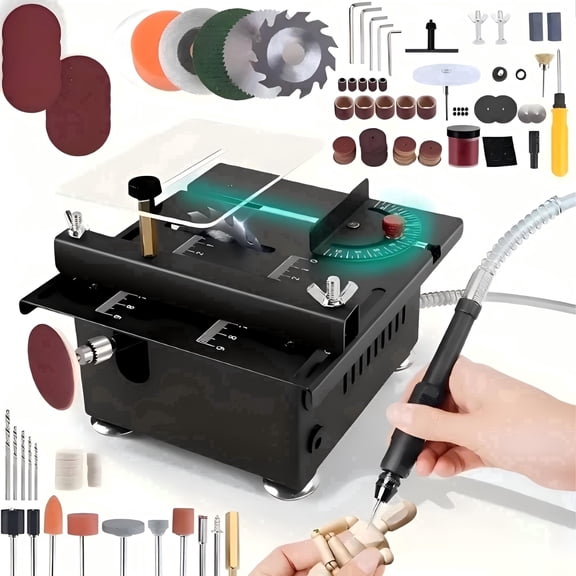 ELECMAPS Multifunctional Portable Adjustable Mini Table Saw, 7-Level Speed Adjustment, Corded Electric Power Saw