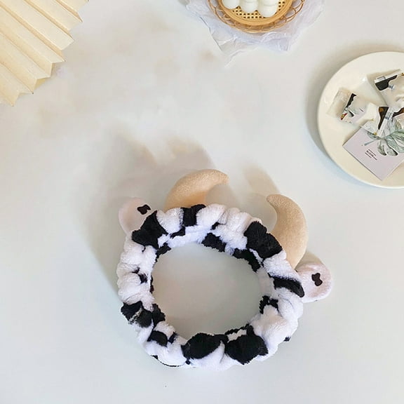UNOMOR 2pcs Cow Pattern Headbands For Face Washing Spa Makeup Cute Skincare Hair For Women