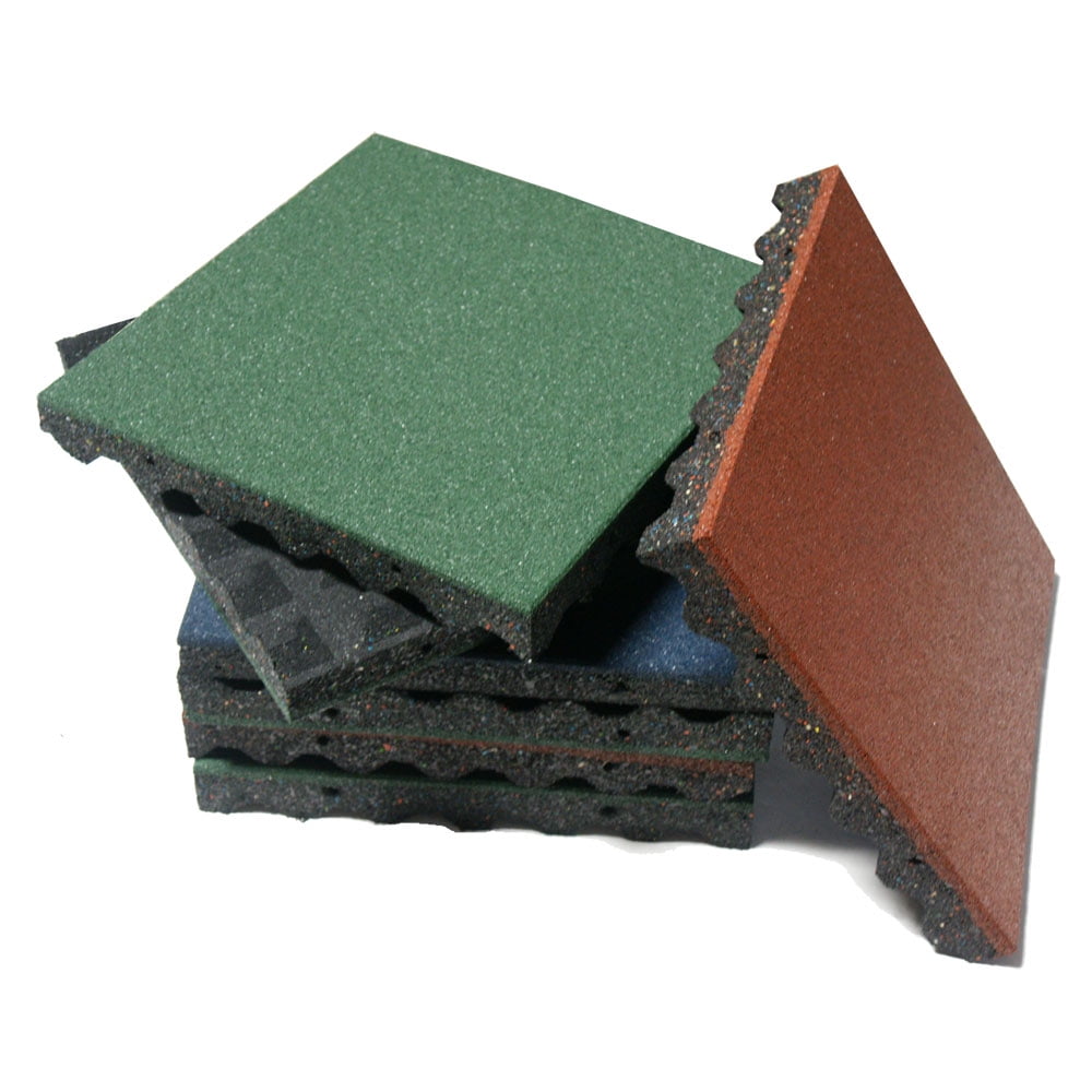 Rubber-Cal Eco-Safety Interlocking Playground Tiles - 4 pack