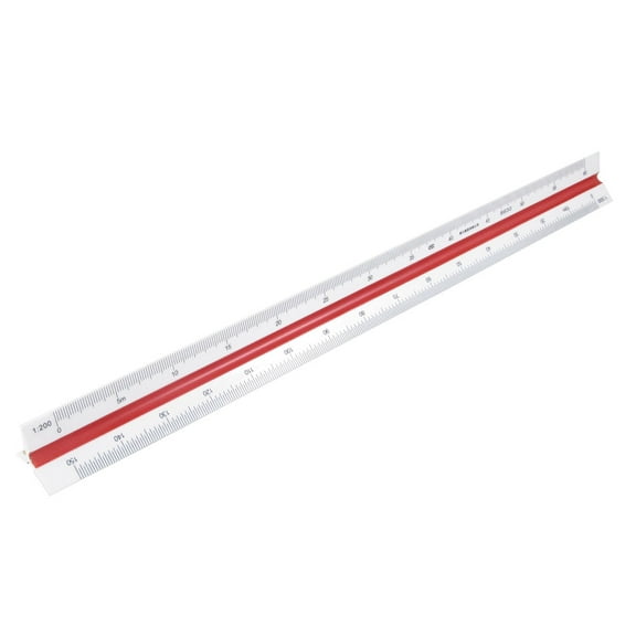 Unique Bargains Plastic Red Yellow Green Triangular Scale Ruler 1:100 1:200 1:250 1:400 1:500