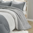 thumbnail image 5 of Home Essence Remy Colorblock Overfilled Sherpa 3 Piece Comforter Set, King/Cal King, Grey, 5 of 12