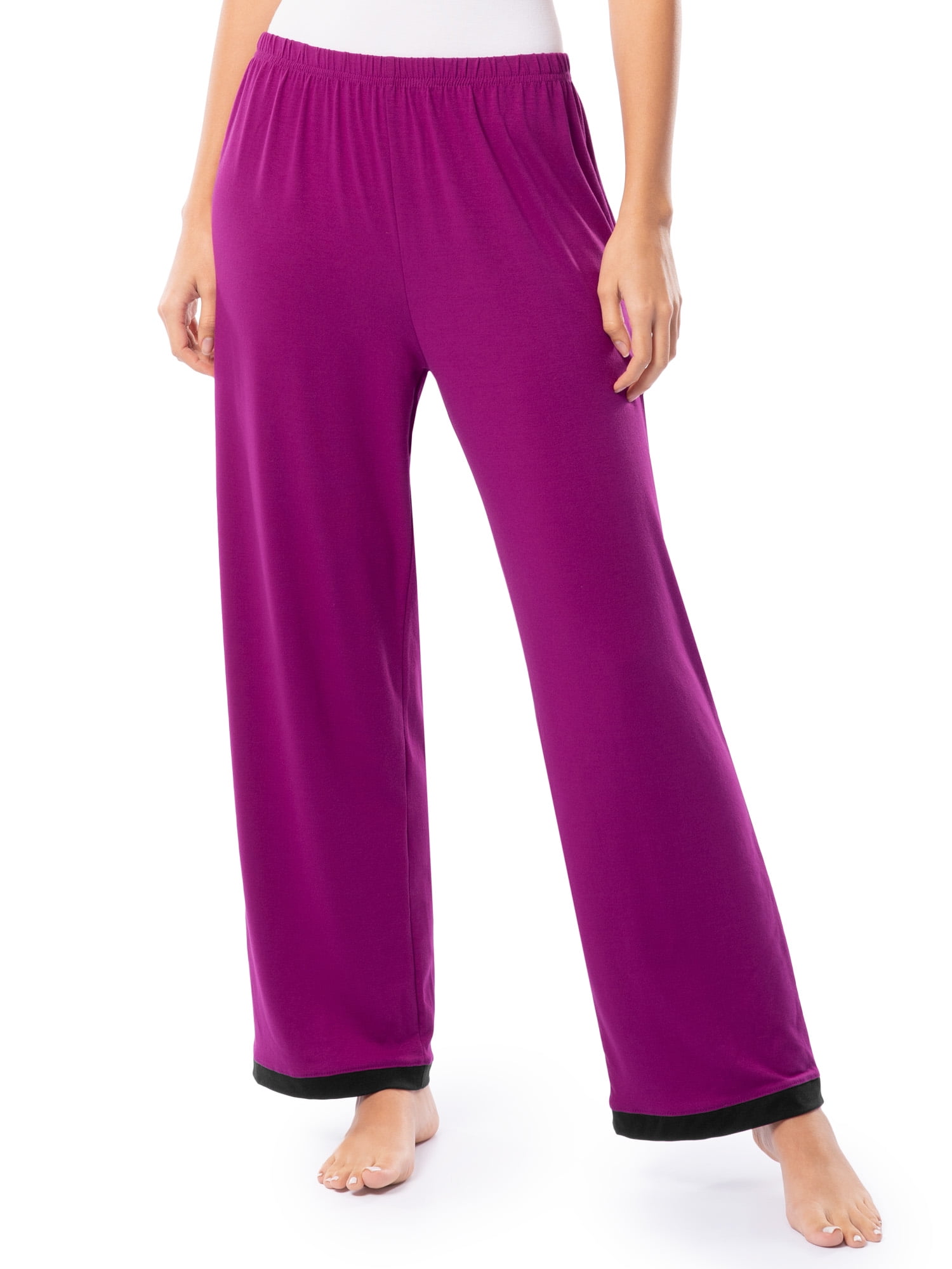 Fruit of the Loom Women's Soft & Breathable V-Neck Short Sleeve Top & Pajama Pant Set, Sizes S-4X
