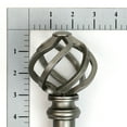 thumbnail image 3 of Lumino 1" Pewter Prima Cage Adjustable Single Curtain Rod Set, 42"-120", 3 of 5