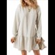 thumbnail image 1 of Vestido Tipo Sudadera de Larga para Mujer, de Otoño, con Cuello Redondo, de Punto Acanalado y Patchwork, Minivestidos Informales. Gris XL, 1 of 7