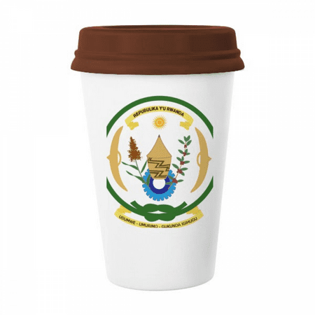 

Rwanda Africa National Emblem Mug Coffee Drinking Glass Pottery Cerac Cup Lid