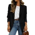 thumbnail image 3 of Drovellove Women's Casual Blazer Jacket with Collar Long Sleeve Button Up Cardigan Coat - Solid Color Soft Comfortable Lightweight Outerwear for Work Office Party Dating Vacation, 3 of 5
