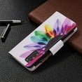 thumbnail image 5 of Dteck For Samsung Galaxy S20+ 6.7 inch Magnetic Patterned Leather Wallet Zipper Card Holder Stand Case Cover,Half Flower, 5 of 5