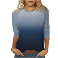 thumbnail image 5 of Zpanxa Women's Color Block Raglan 3/4 Sleeve T-Shirt Round Neck Casual Loose Fit Breathable Everyday Top, 5 of 7
