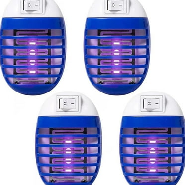 GJX 4Pcs Indoor Bug Zapper,Purple Light Wave Trapping Mosquito Zapper Indoor,Long Term Battery Life Bug Zapper Indoor