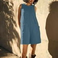thumbnail image 2 of Women's Casual Rompers Stretchy Summer Sleeveless Shorts Jumpsuits With Pockets, 2 of 6