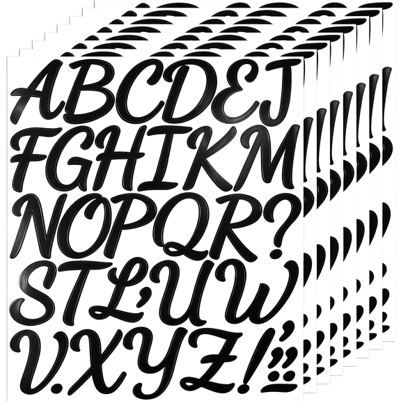 CCOCC 280 Cursive Alphabet Stickers,8 Sheets 2 Inch,Self-Adhesive|Vinyl Letters Sticker Decals for Doors,Mailboxes,Scrapbooks,Gift Decors Cursive Letter Stickers- Black
