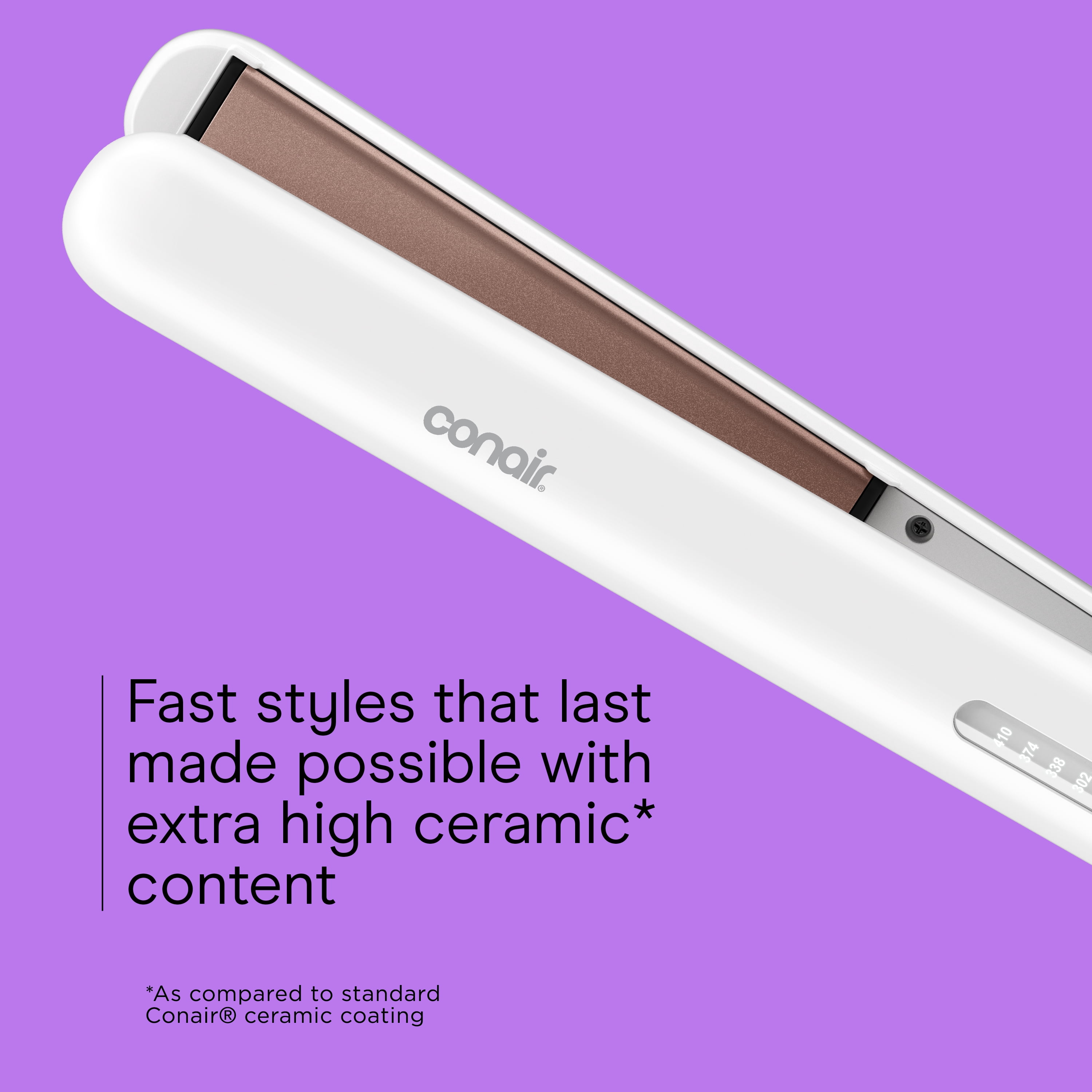 Conair Double Ceramic Flat Iron, 1" Ceramic Plates, 5 LED Heat Settings, Rose Gold, 1 Count
