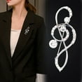 thumbnail image 4 of Eosunjian Lady Pin Unisex Shiny Rhinestone Scale Shape Women Brooch Gift Golden, 4 of 13