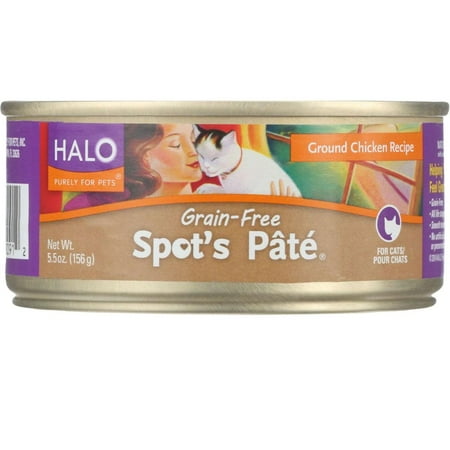Halo Purely For Pets Cat Food - Spots Pate - Ground Chicken - Grain-Free - 5.5 oz - case of