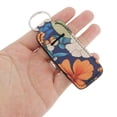 thumbnail image 4 of Unique Bargains 1 Pc Stylish Flower Pattern Lipstick and Perfume Cover Handbag Charm Decorative Keychain Blue, 4 of 5