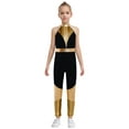 thumbnail image 1 of Freebily Kids Girls Shiny Metallic Gymnastic Unitard Sleeveless Bodysuit for Training and Performance Gold 8, 1 of 6