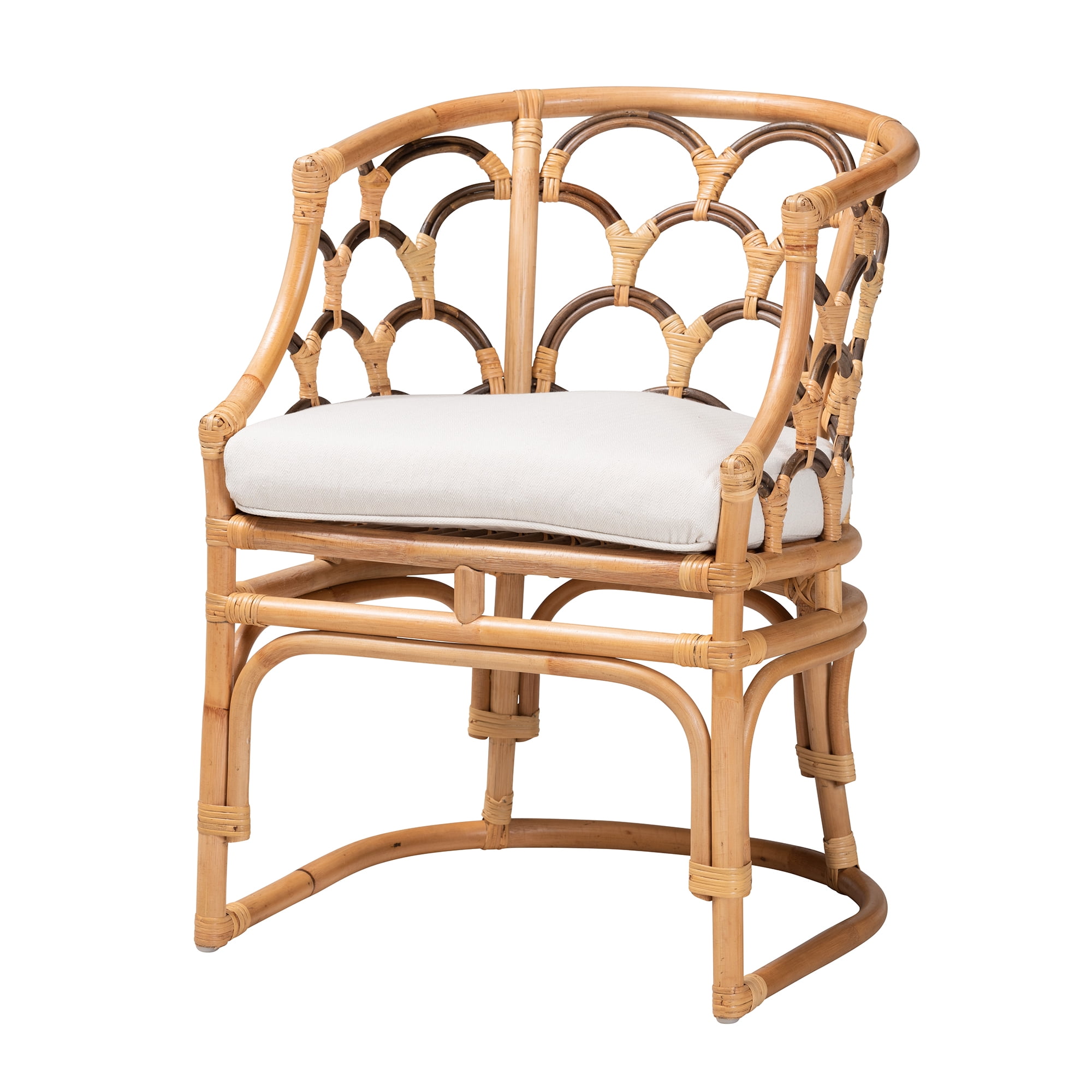 bali & pari Aster Rattan BOHO Accent Chair, Natural Brown