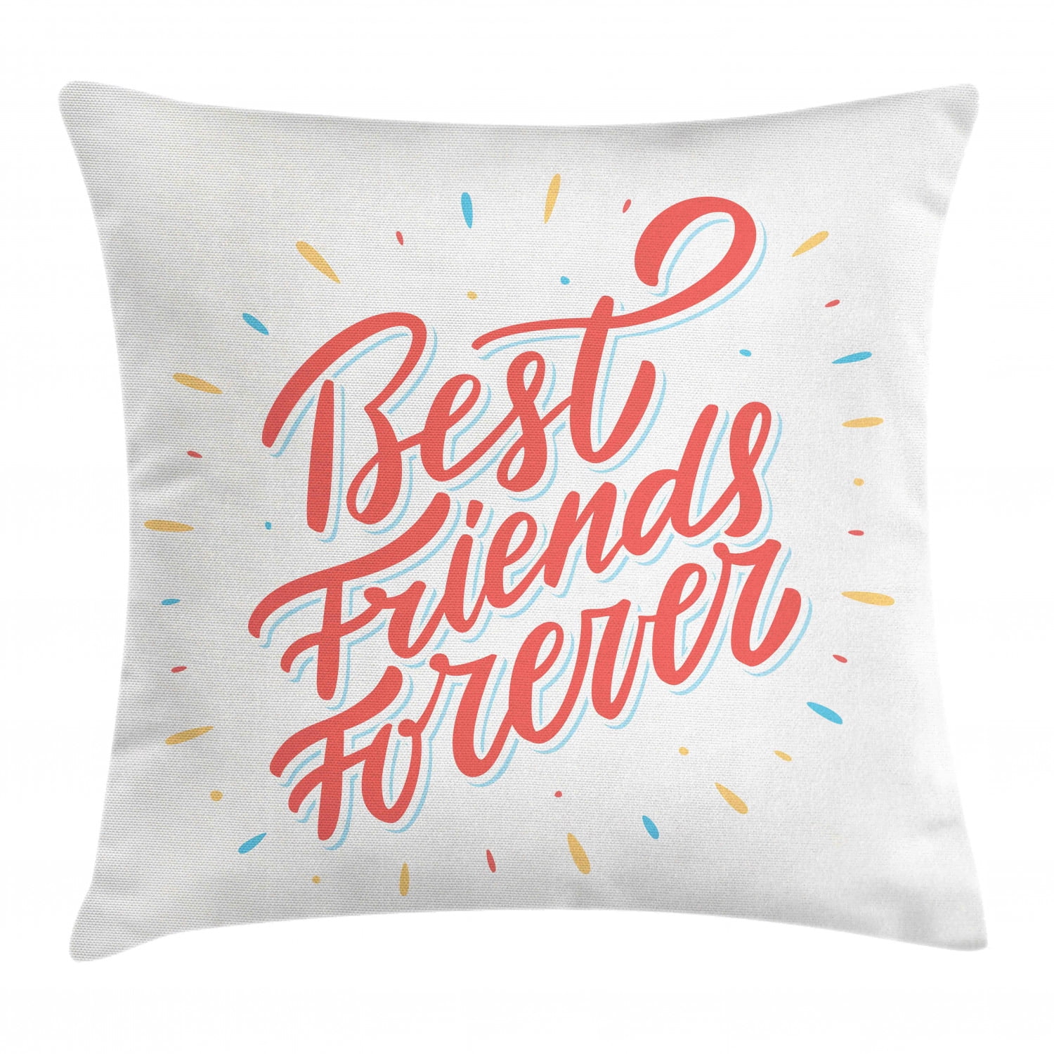 Best Friend Throw Pillow Cushion Cover, Best Friends Forever Cursive