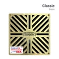thumbnail image 3 of 6 in. Premium Brass Heavy Duty Square Paver Drain Grate for Multiple Pipe Sizes - Drainage Cover Made in USA, 3 of 5