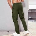 thumbnail image 5 of Plebaso Cargo Pants for Men Drawstring Casual Elastic Waist Outdoor Work Trousers with Zipper Pockets, 5 of 8