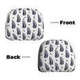 thumbnail image 6 of Kdxio Blue Leaves Pattern Print 2 Piece Car Head Rest Covers Set Auto Front/Rear Seats Headrest Cover Universal Fit Most Cars,Sedan, SUV, 6 of 9