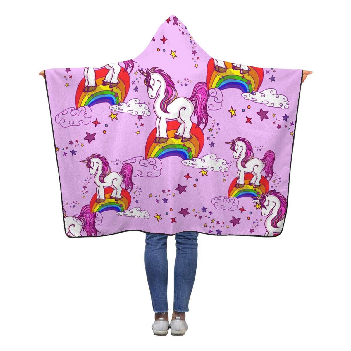ASHLEIGH Funny Unicorns Hooded Blanket 50x60 inches Kids Girls Boys