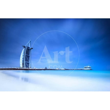 Burj Al Arab Hotel on Jumeirah Beach in Dubai, Modern Architecture, Luxury Beach Resort, Summer Vac Print Wall Art By Anna