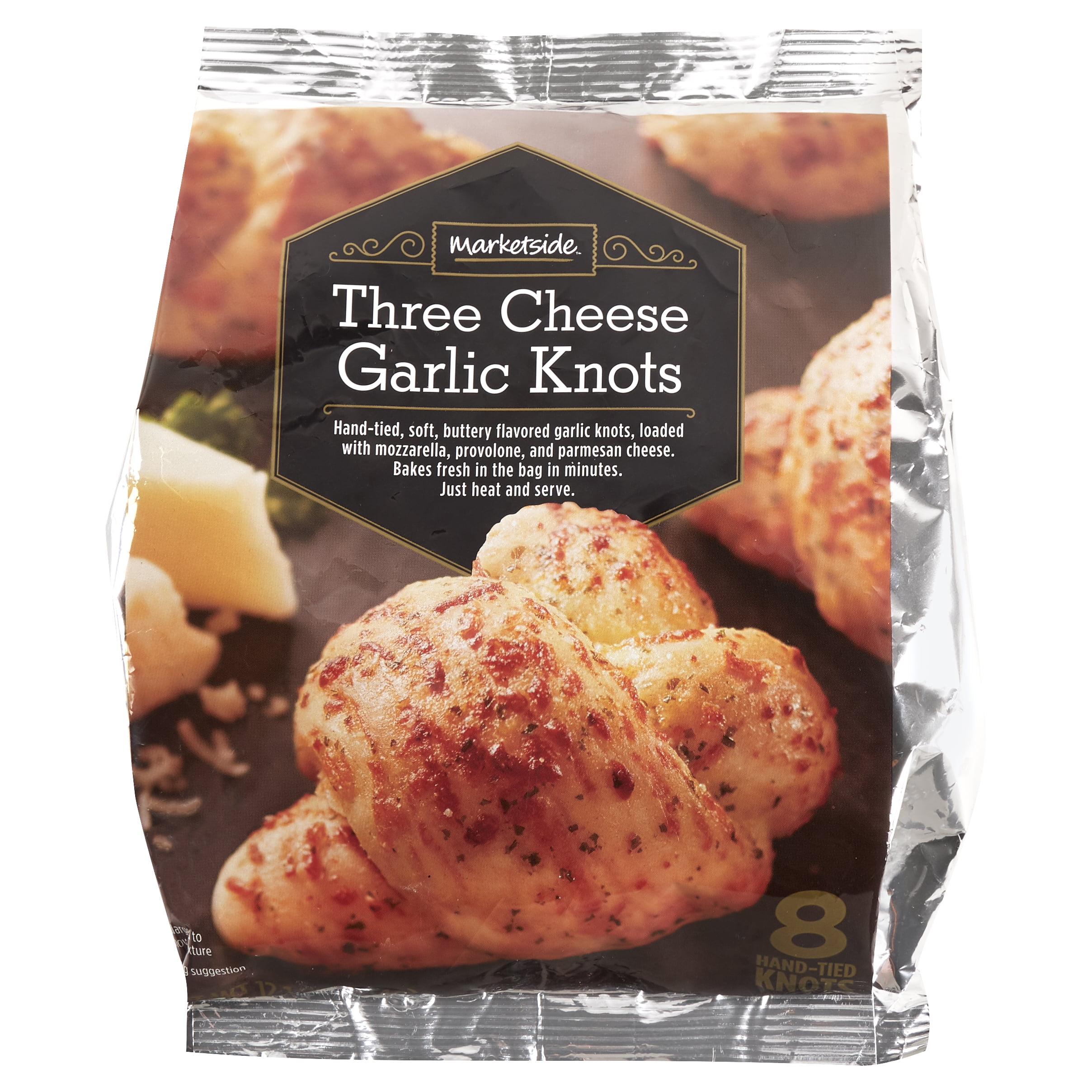 Marketside Three Cheese Garlic Knots, 12.1 oz, 8 Count