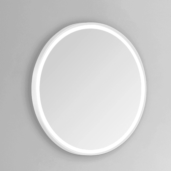 Modern Mirrors Sola Round Lighted Bathroom Vanity Mirror, LED Wall Mounted Mirror with Aluminum Frame