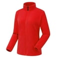 thumbnail image 3 of Yeaiivve Workout Jackets for Women, Full Zip Slim Fit Lightweight Athletic Running Sports Track Jacket with Pockets Red XXXL, 3 of 6