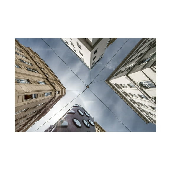 Canvas Wall Art - Lorenza Cancian 'Where Streets Meet The Sky' Wall Art for Living Room, Bedroom, or Office D?cor by Trademark Fine Art - 19 x 12 Inches