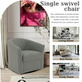 thumbnail image 3 of DREAMSIDEA Swivel Accent Chairs Set of 2,Oversized Linen Barrel Club Chair Upholstered Armchair for Living Room -Light Gray, 3 of 6