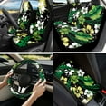 thumbnail image 2 of Jeiento Polynesia Flowers Car Seat Cover Full Set of 13 Steering Wheel Cover Seatbelt Pad Armrest Cover Cushion Coasters Key Chain for SUV Van Truck Truck Green Automobile Accessory Sets, 2 of 8